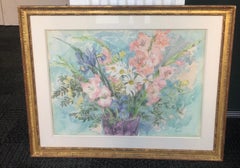 Flowers Bouquet Watercolor on Paper