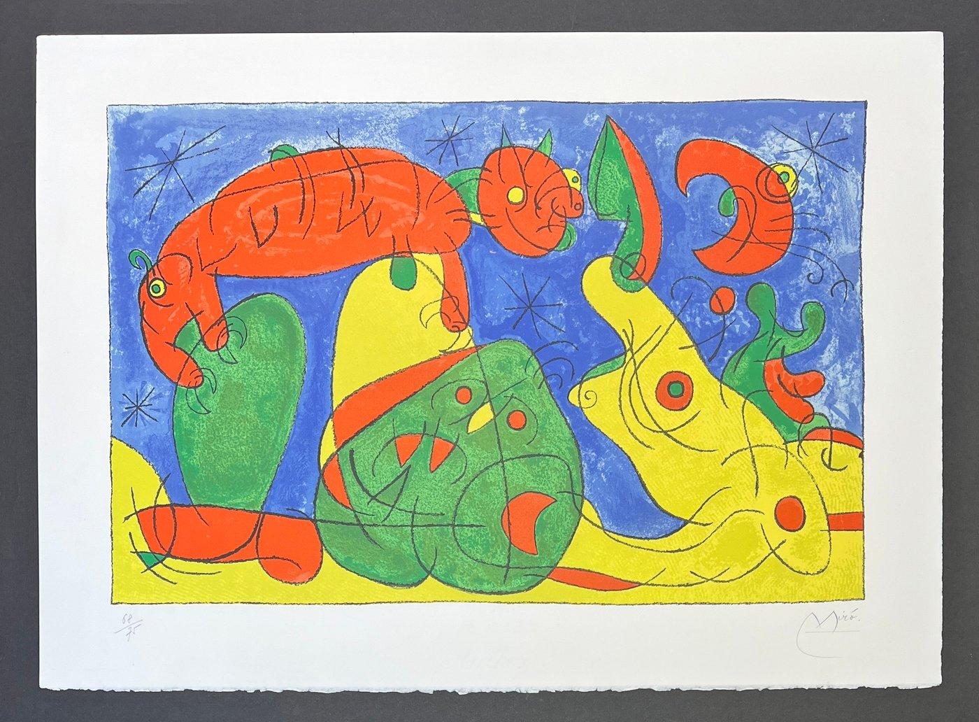 Joan Miró Abstract Drawing – Joan Mirò (1893-1983) - Ubu rey (Ubu Roi) - 1966