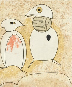 Max Ernst (1891-1976) - Oiseaux en Péril - Aquatintaradierung mit Collage - 1975