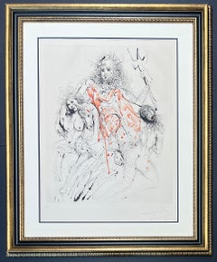 Salvador Dalì (1904 - 1989) - Poseidon - acquaforte a punta secca colorata a mano