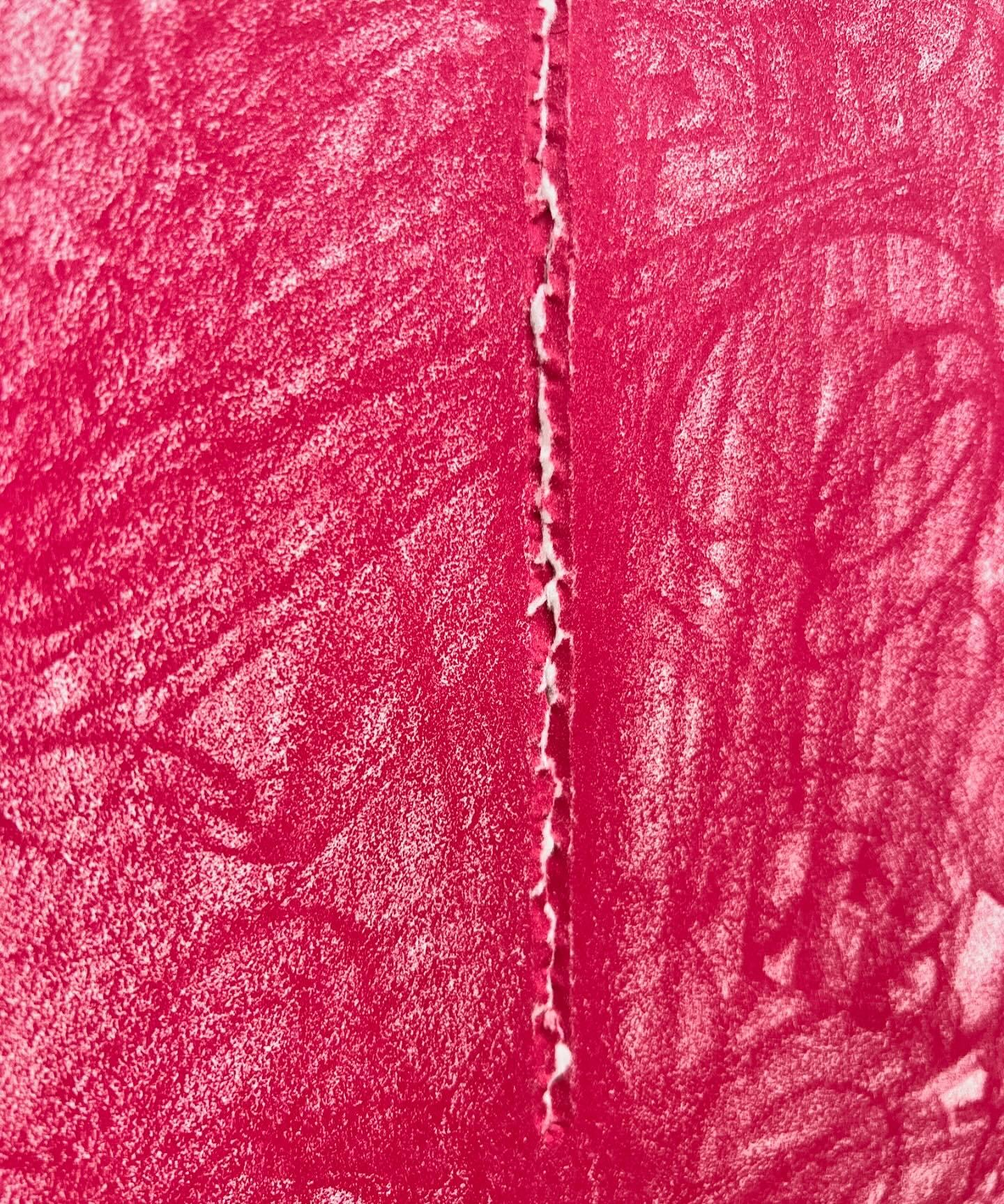 LUCIO FONTANA - Lithographie mit handgeschnittenem zentralen Schrägschnitt von Fontana -1967 (Abstrakt), Art, von Lucio Fontana