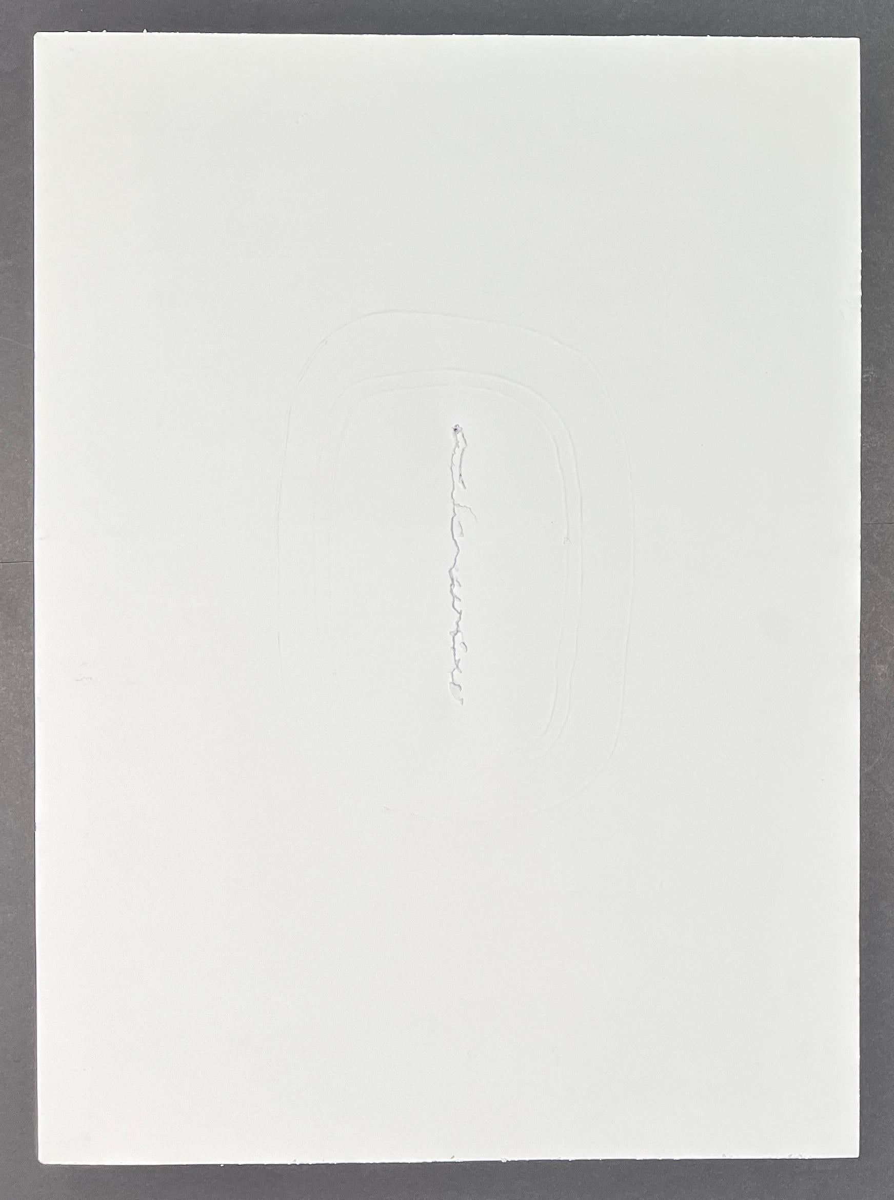 Lucio Fontana – Radierung und Aquatinta mit handgeschnittenem zentralem Schlitzeinschnitt – 1968 im Angebot 2