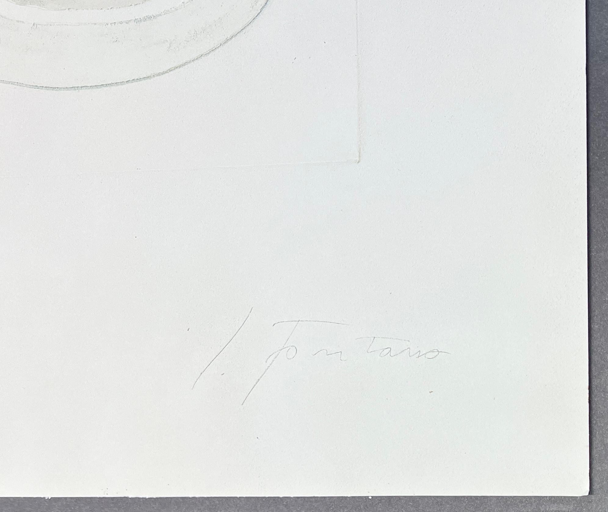 Lucio Fontana – Radierung und Aquatinta mit handgeschnittenem zentralem Schlitzeinschnitt – 1968 im Angebot 4