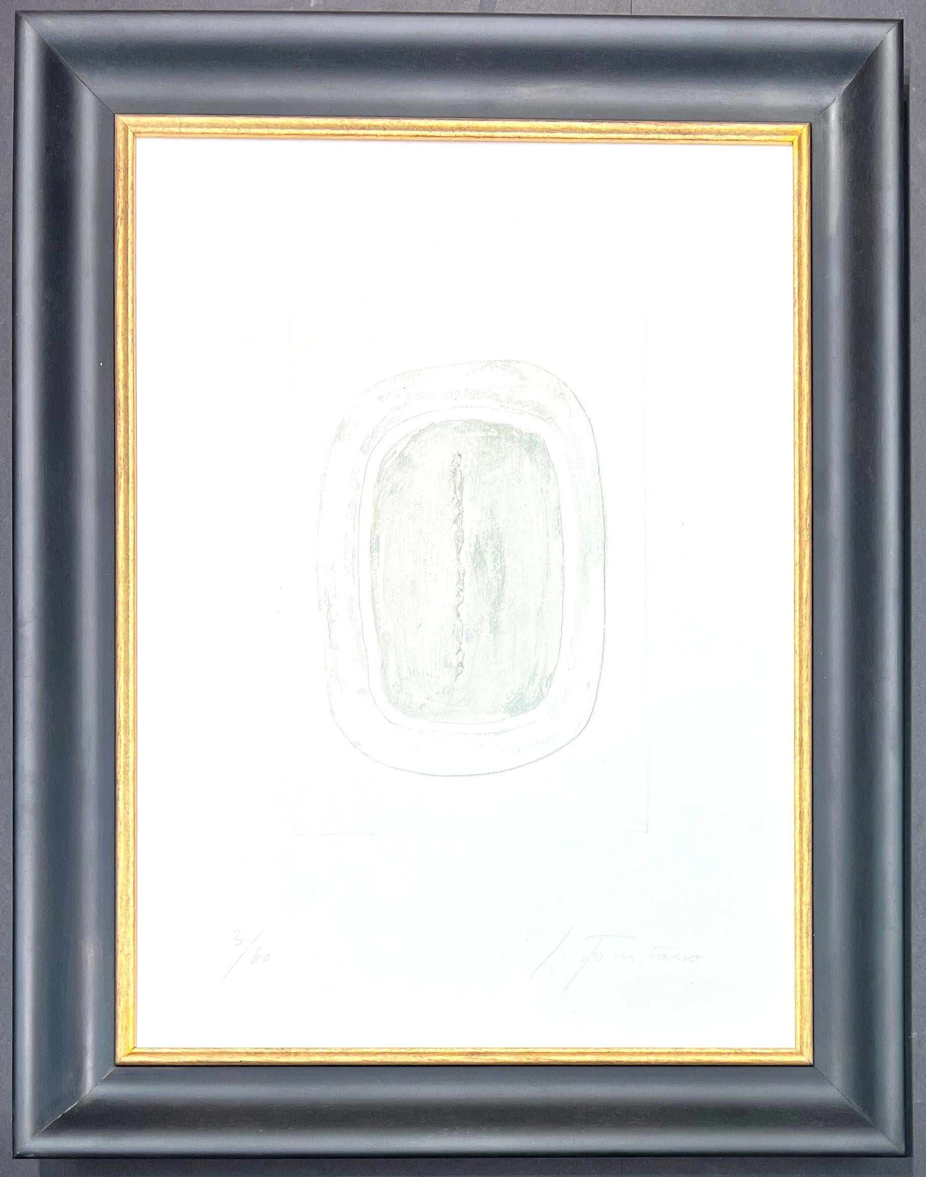 Lucio Fontana - Etching and Aquatint with hand-cut central slash incision - 1968