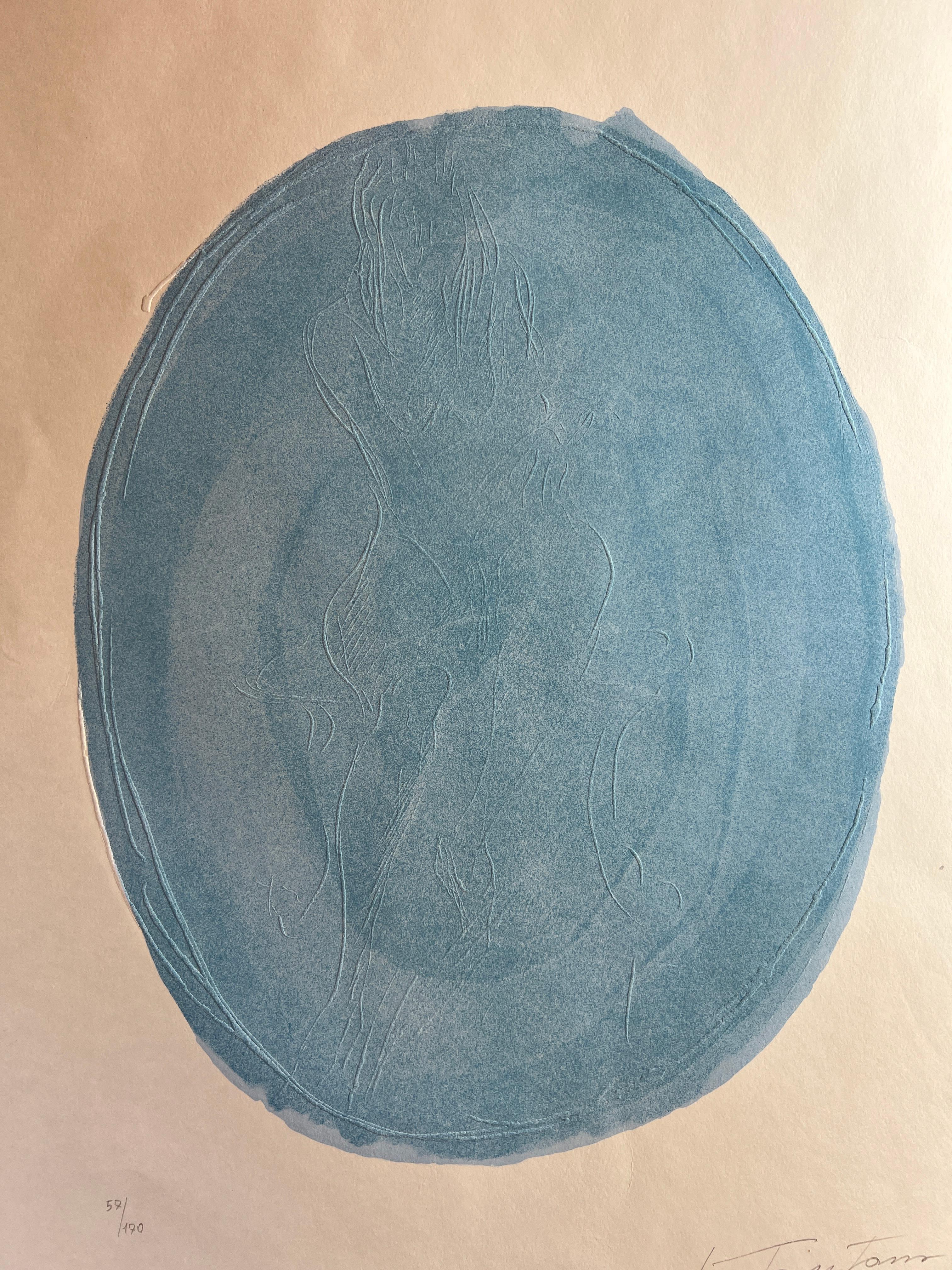 Lucio Fontana ( 1899 - 1968 ) - Nudo Azzurro - Etching and Aquatint with reliefs 5