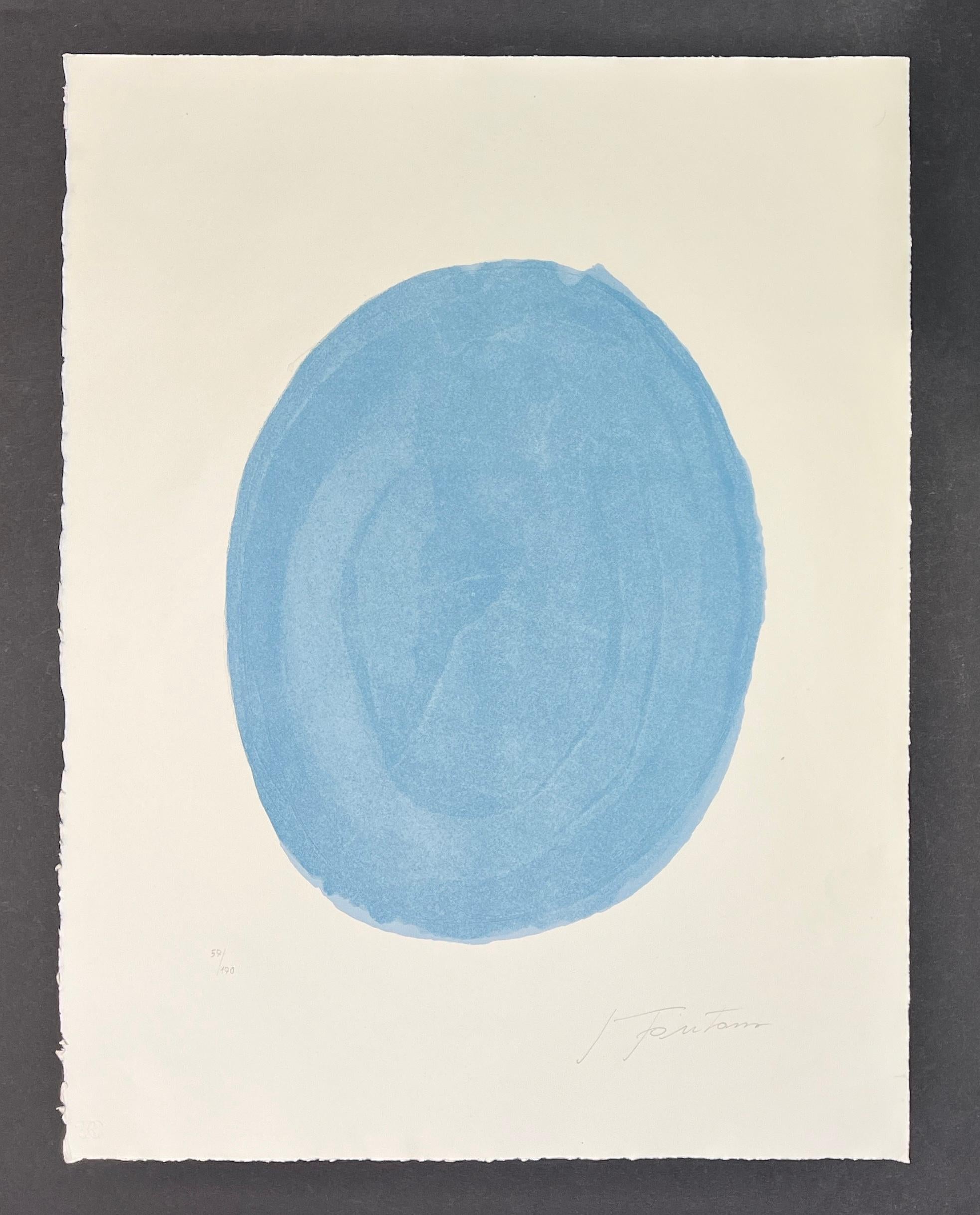Lucio Fontana ( 1899 - 1968 ) - Nudo Azzurro - Etching and Aquatint with reliefs 1