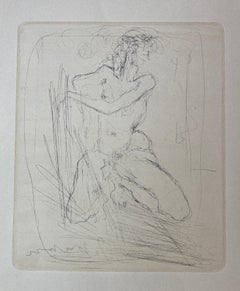 Lucio Fontana ( 1899 - 1968) - Nudo - handsignierte Radierung - 1964