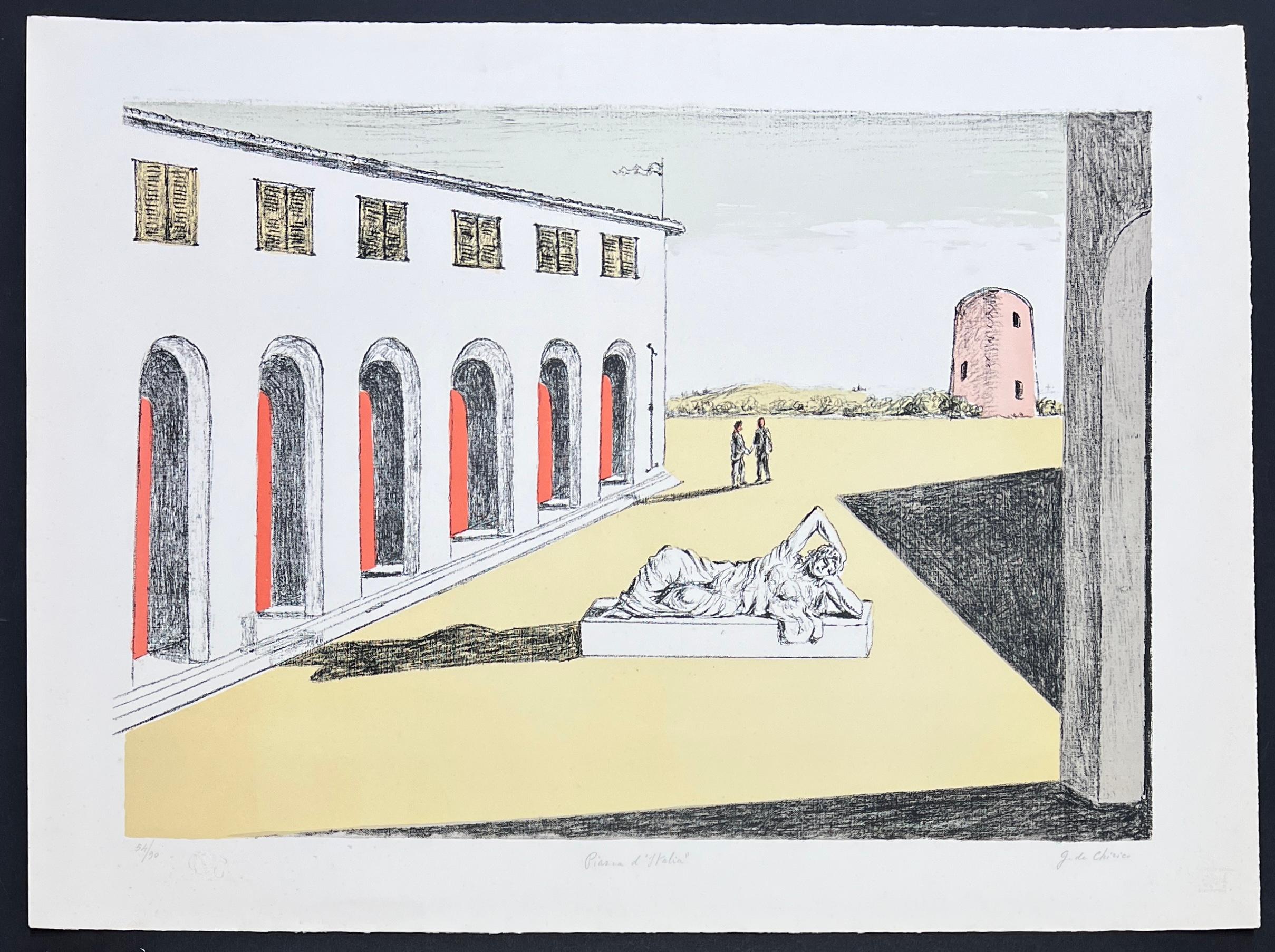 Giorgio De Chirico ( 1888 - 1978 ) - Litografia colorata su carta - 1969 in vendita 2