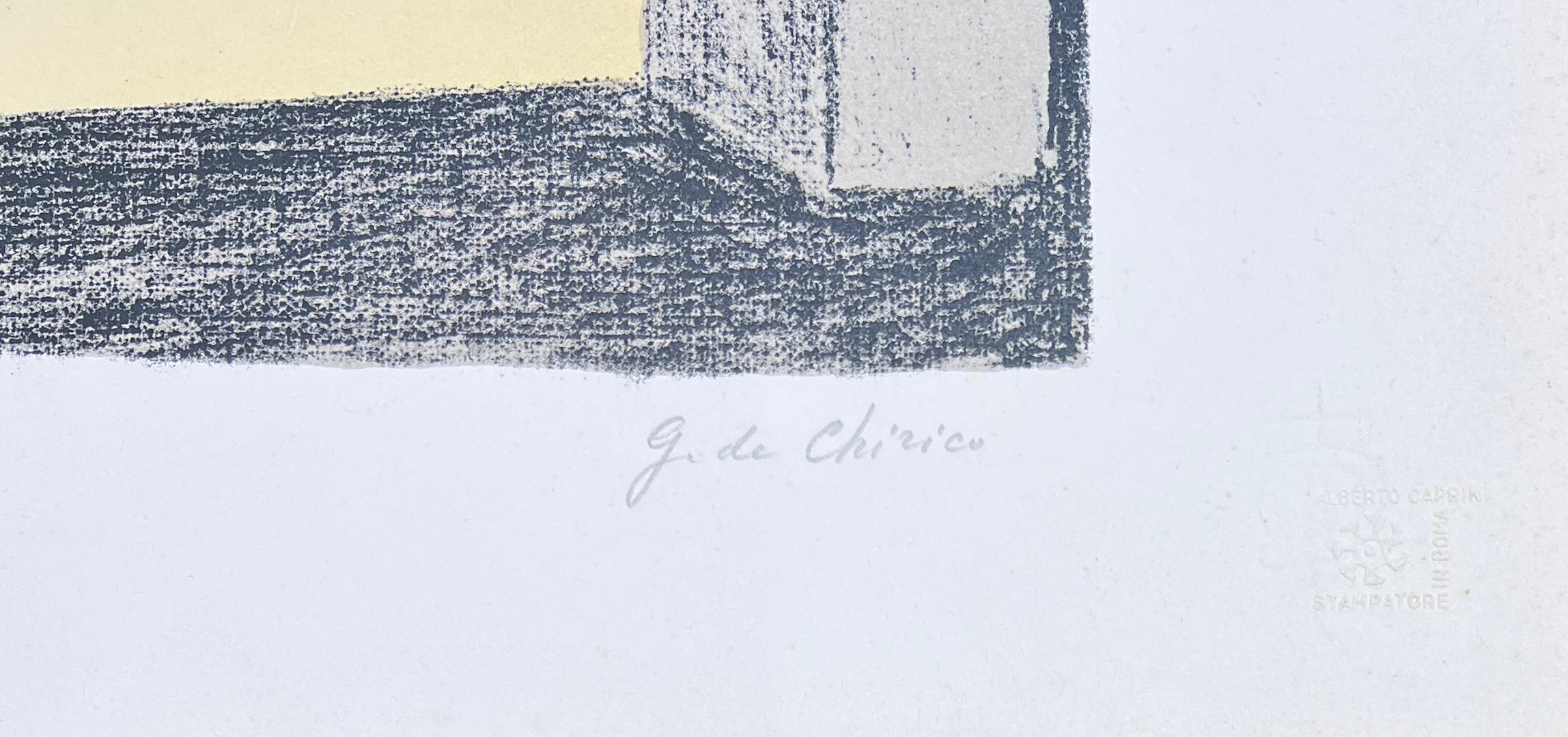 Giorgio De Chirico ( 1888 - 1978 ) - Litografia colorata su carta - 1969 in vendita 4