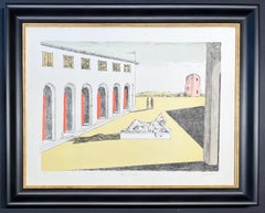 Giorgio De Chirico ( 1888 - 1978 ) - Litografia colorata su carta - 1969