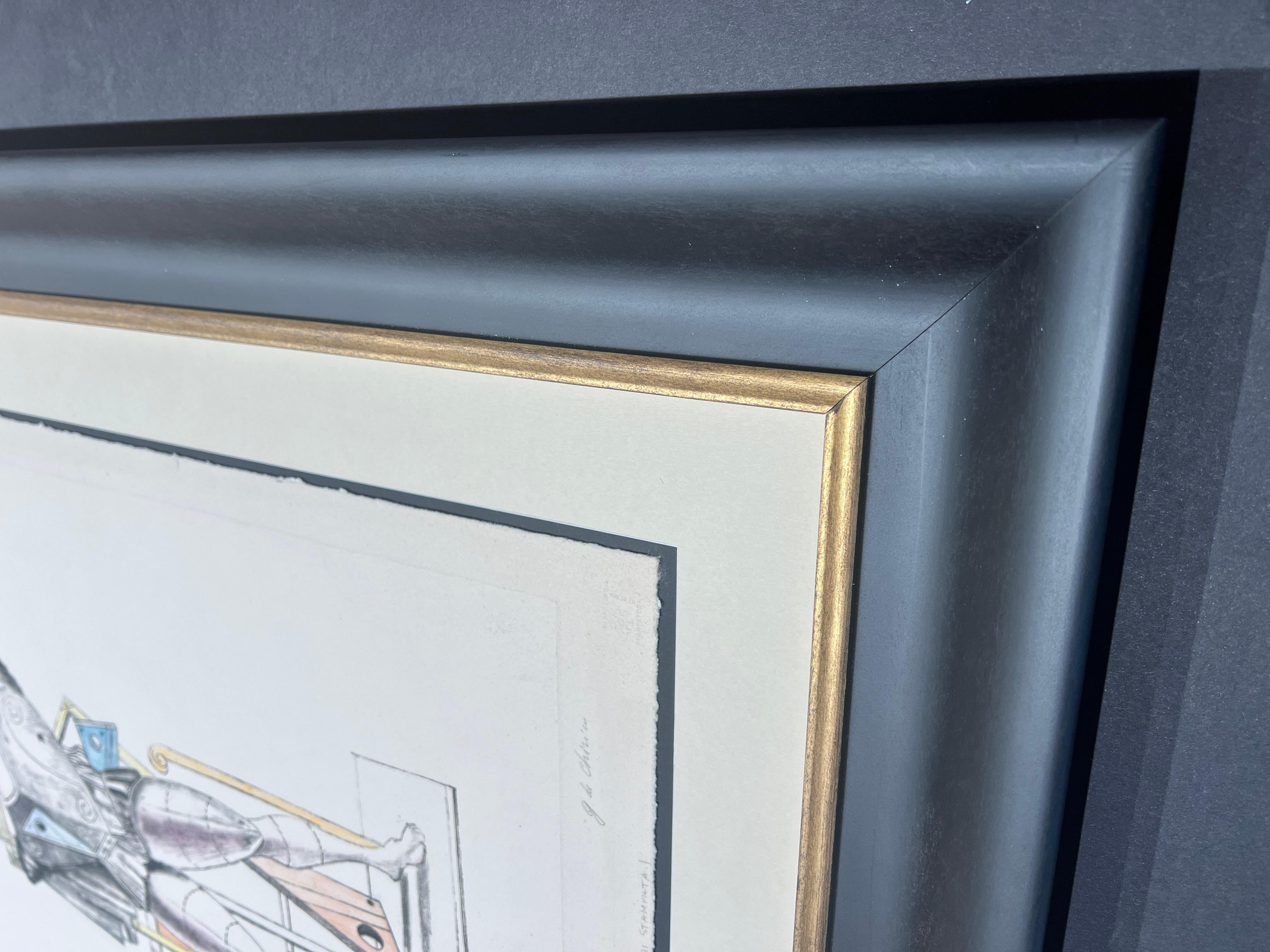 Giorgio de Chirico - etching, hand-colored by artist ( unique proof ) - 1974 - Art by Giorgio De Chirico