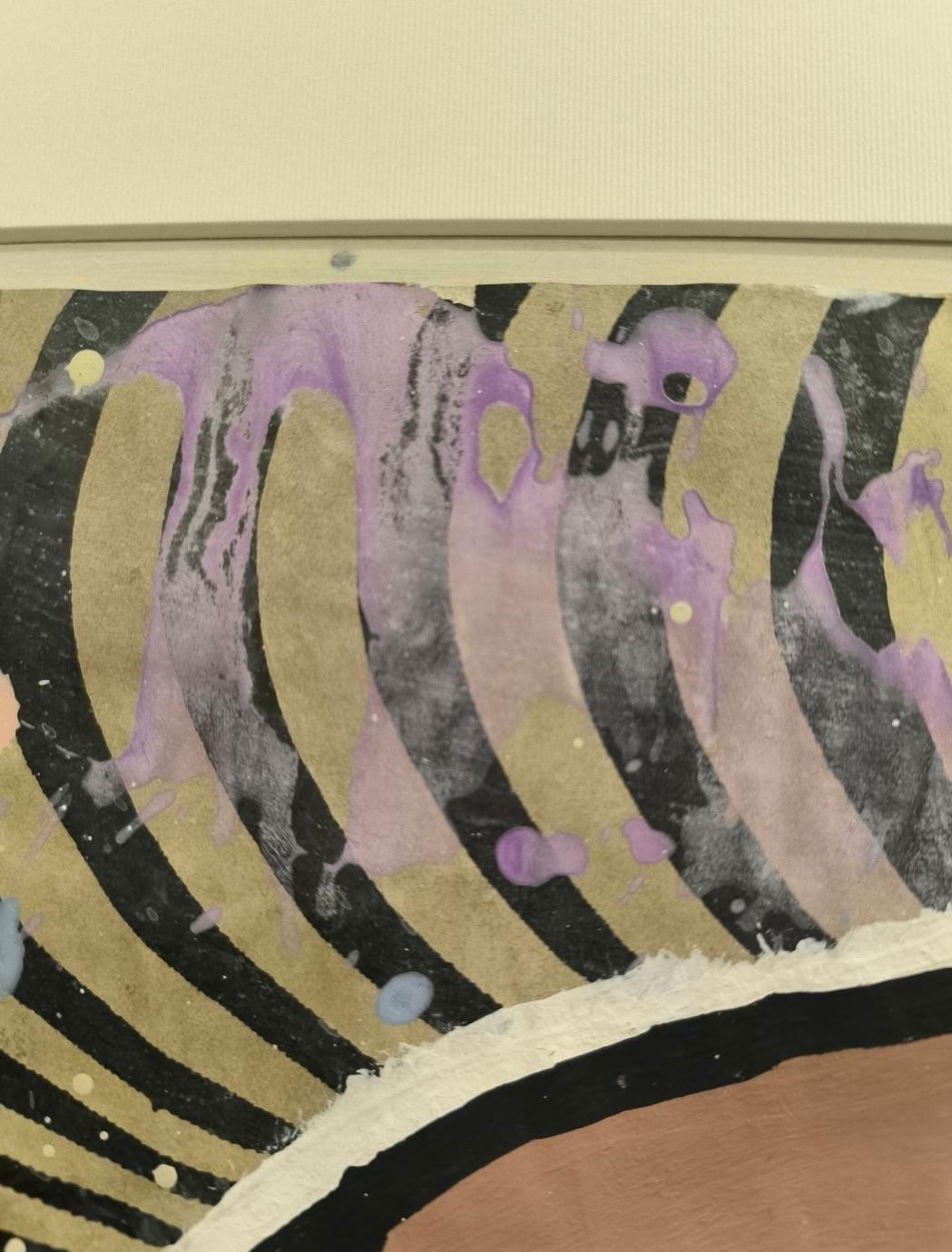 Donald Beachler - Gesso, Flashe e collage di carta su carta - opera unica - 2015 1
