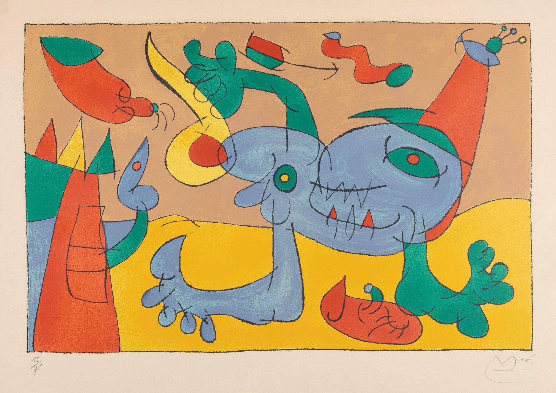 Joan Miró Abstract Drawing – Joan miro (1893-1983) - Ubu Rey (Ubu Roi) - 1966