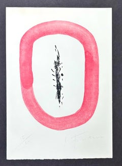 Lucio Fontana (1899-1968) – Untitled – hand-signed color photo-lithograph - 1963