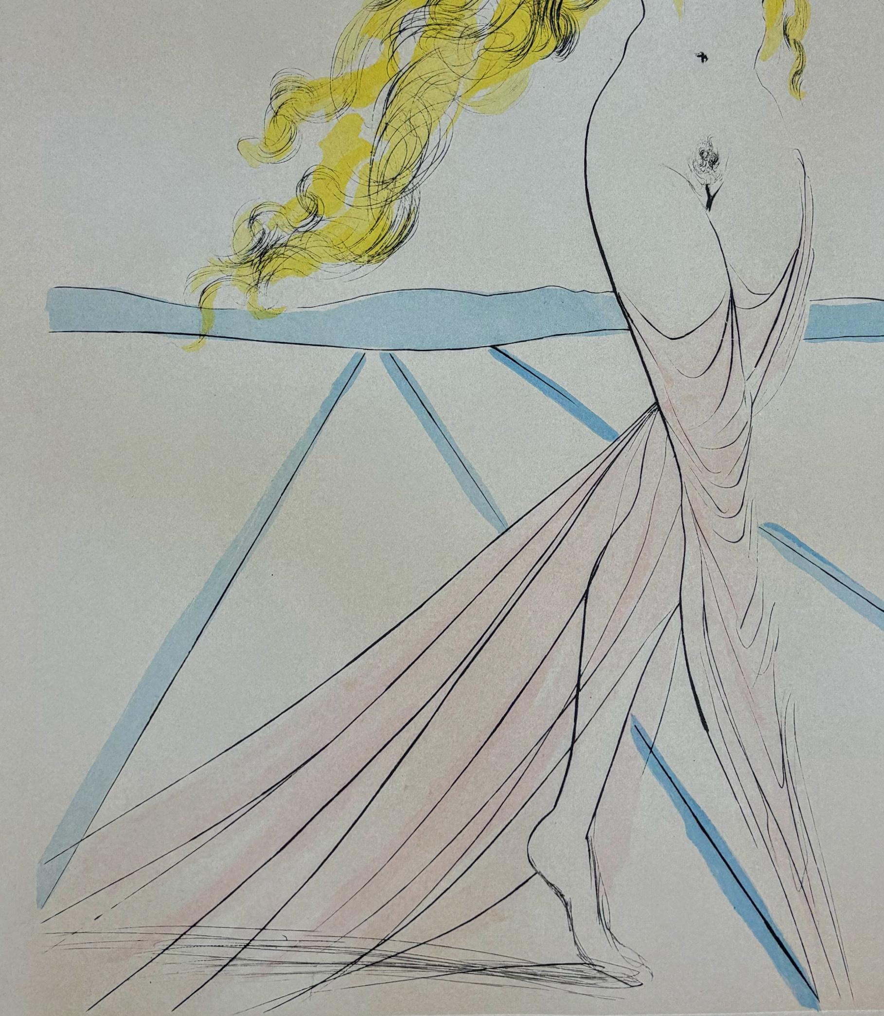 Salvador Dalí (1904-1989) - Venus (1974) - handaquarellierte Kaltnadelradierung 2