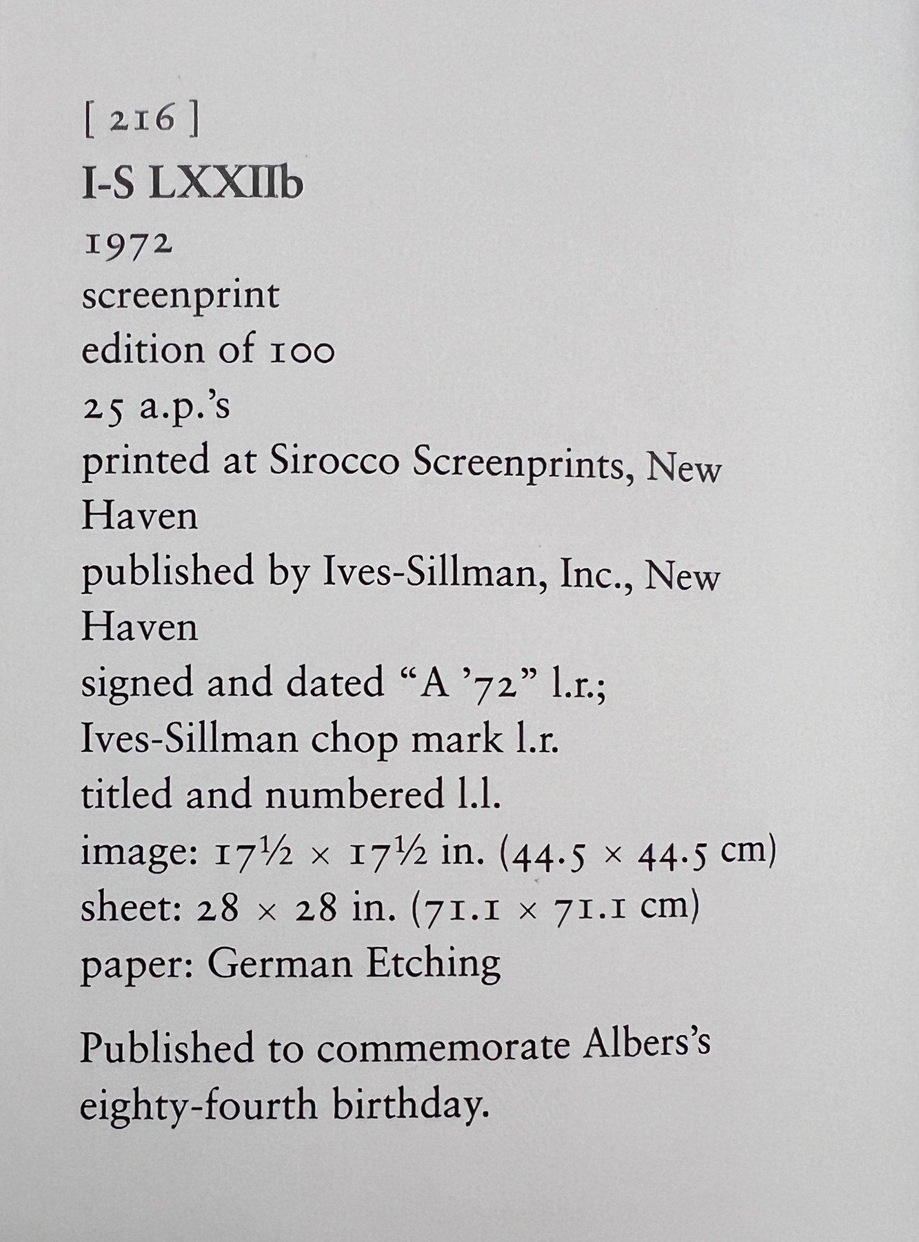 Josef Albers (1888-1976) - I-S LXXIIb - 1972 - Sérigraphie en vente 4