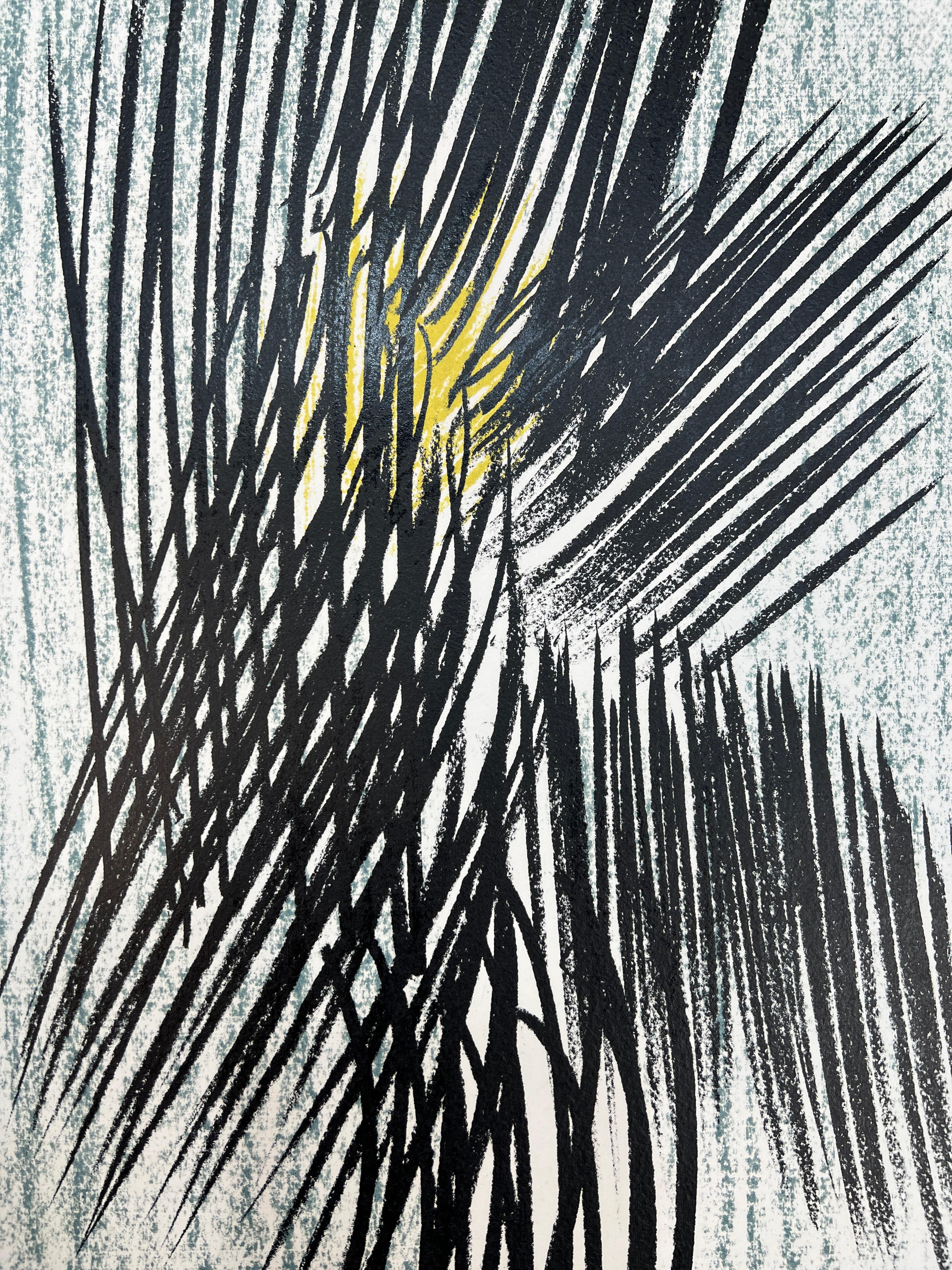 Hans Hartung (1904-1989) - L 22 - 1957 - Litografia a colori su carta BFK Rives in vendita 3
