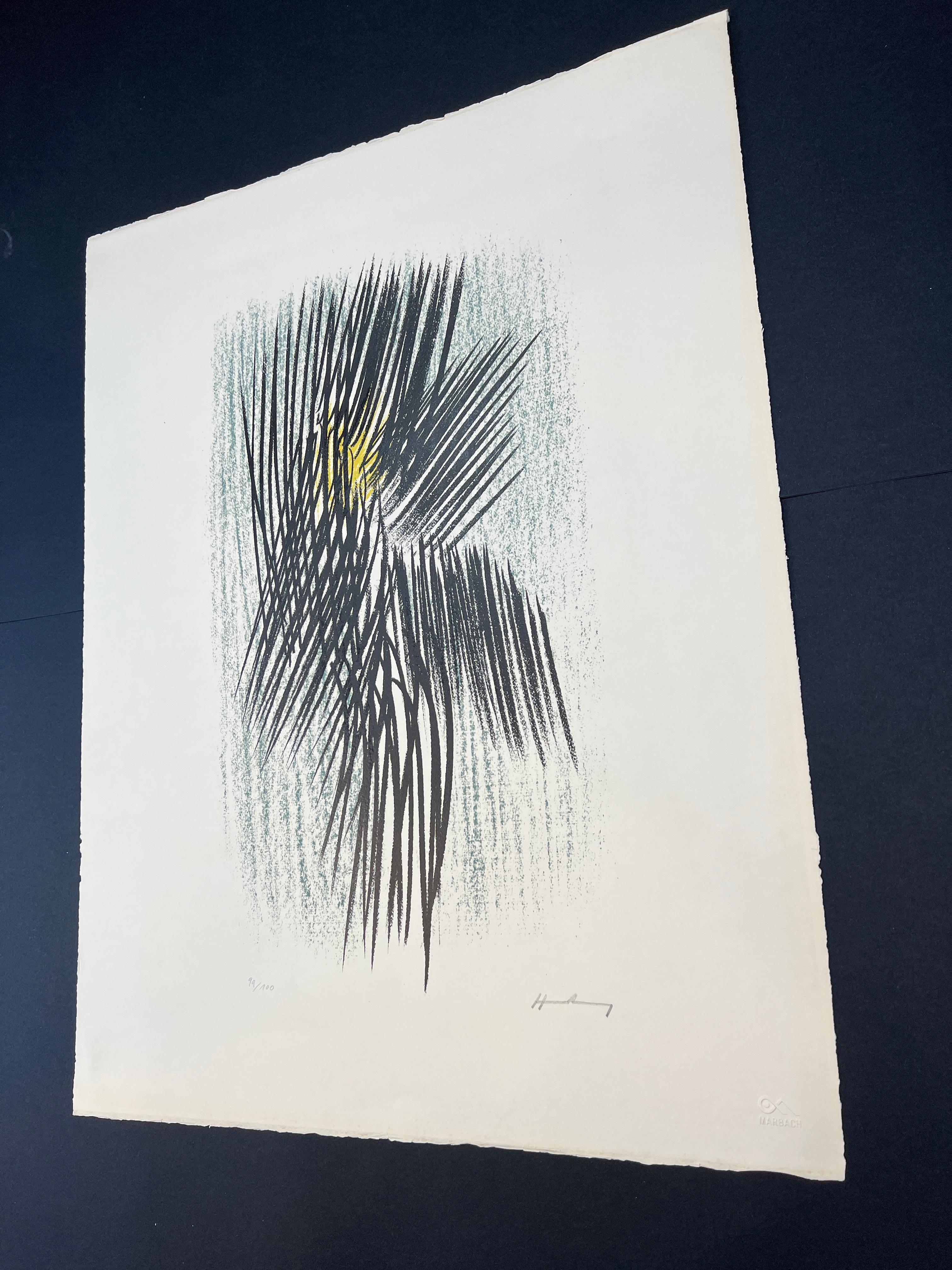 Hans Hartung (1904-1989) - L 22 - 1957 - Litografia a colori su carta BFK Rives in vendita 8