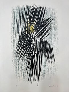 Hans Hartung (1904-1989) - L 22 - 1957 - Lithographie en couleur sur papier BFK Rives