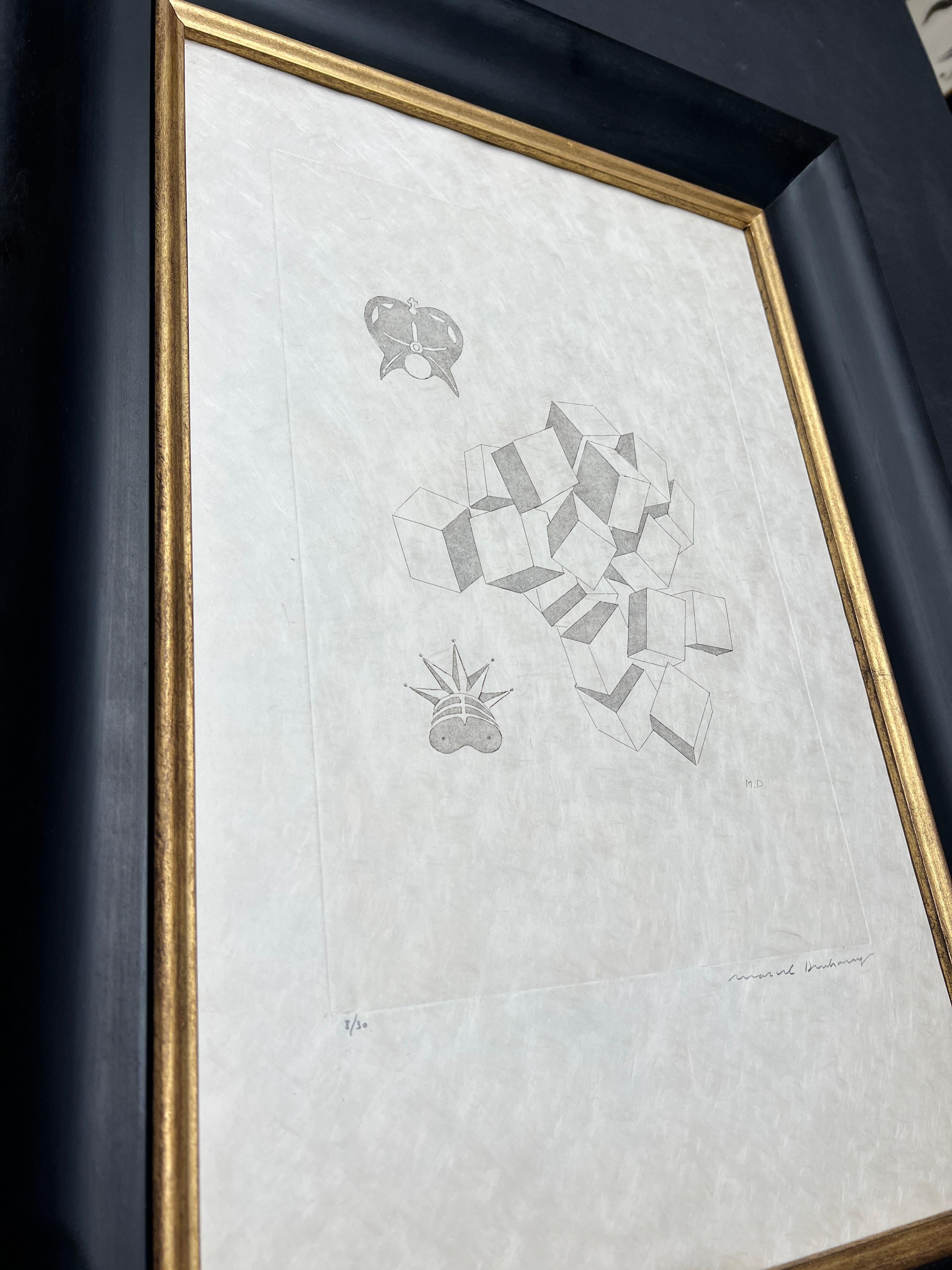 Marcel Duchamp (1887-1968) - Roi et Reine - eau-forte sur papier japonais - 1968 en vente 6