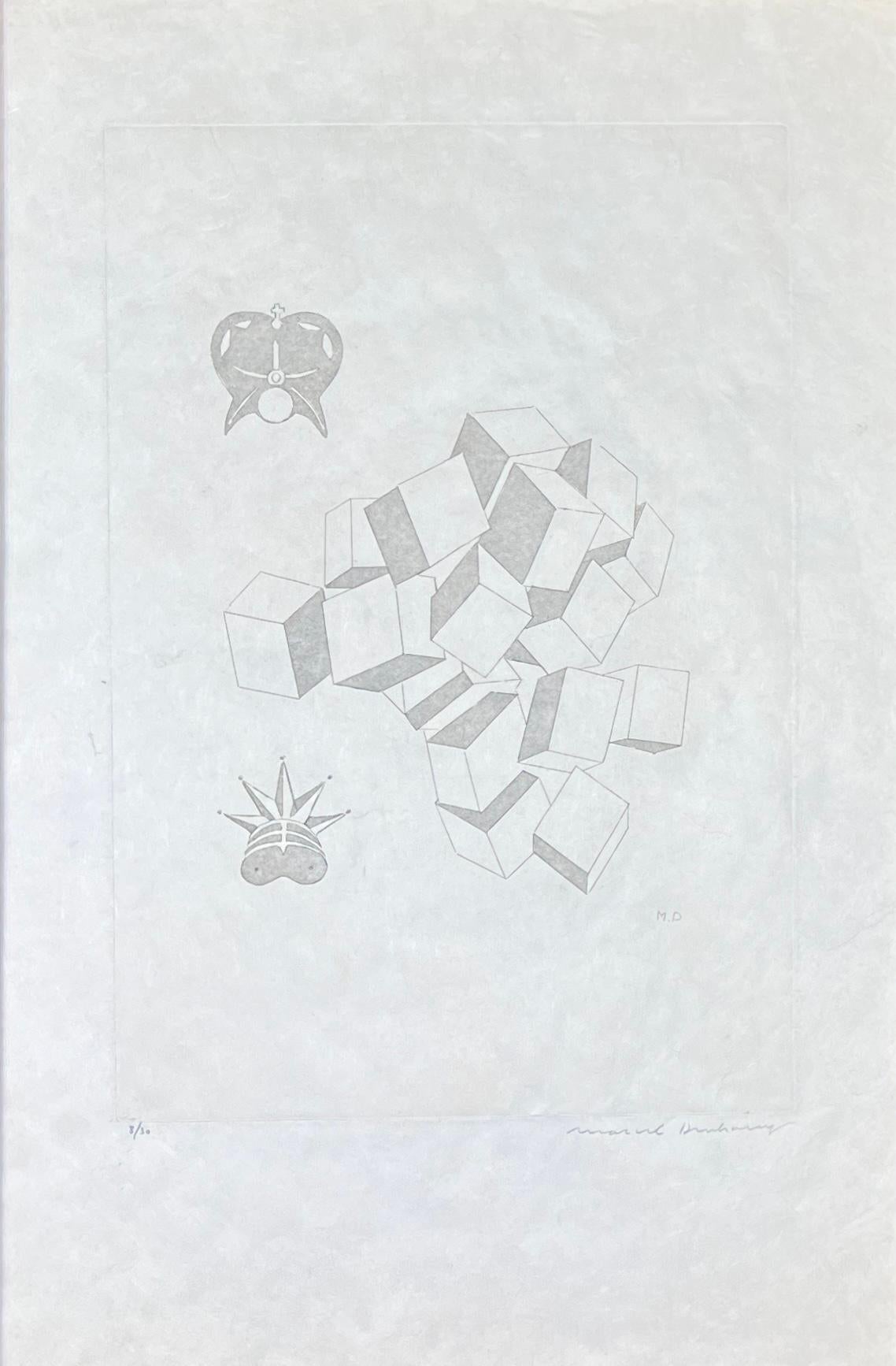 Marcel Duchamp (1887-1968) - Roi et Reine - eau-forte sur papier japonais - 1968 en vente 1