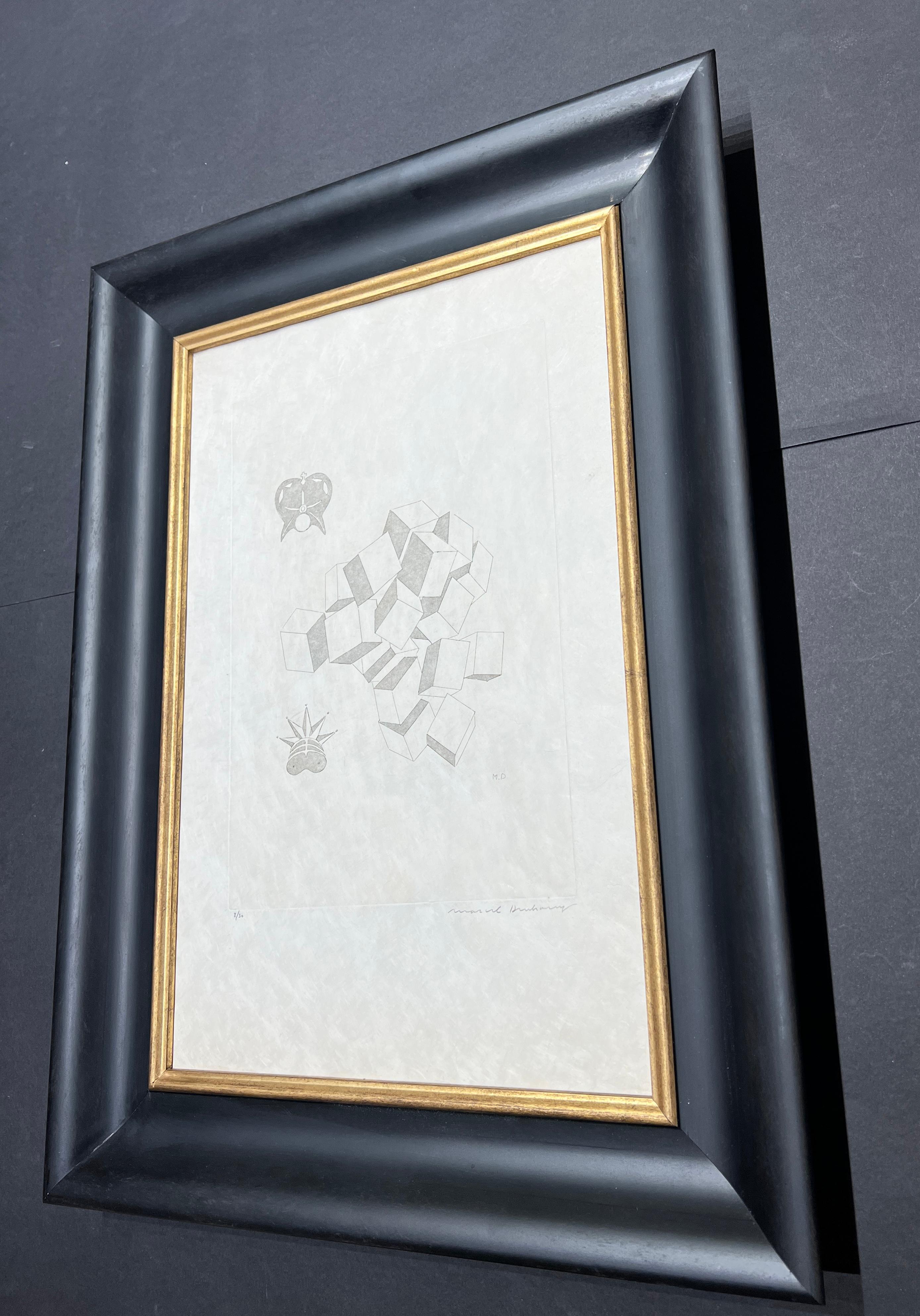 Marcel Duchamp (1887-1968) - Roi et Reine - eau-forte sur papier japonais - 1968 en vente 5