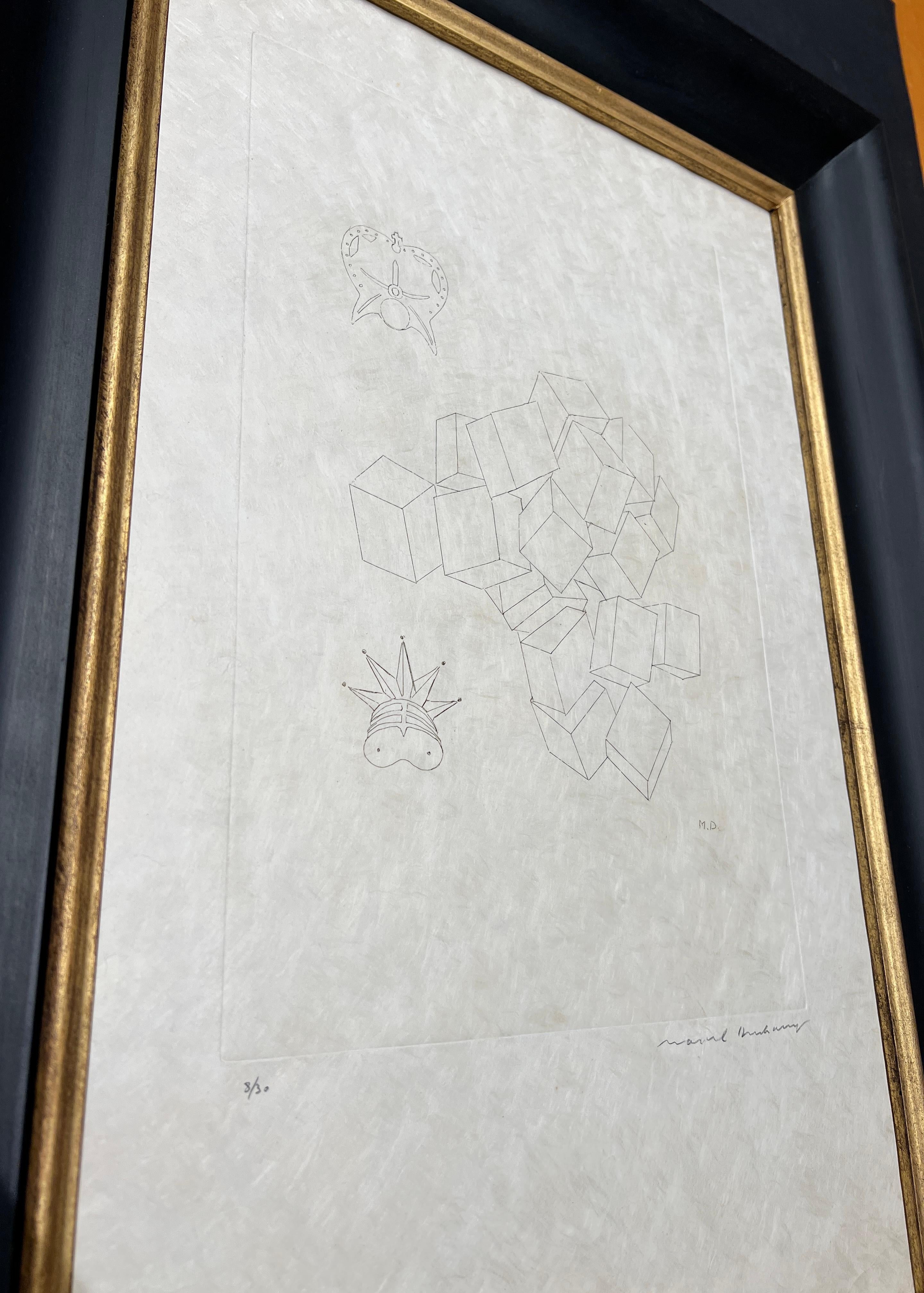 Marcel Duchamp (1887-1968) – König und Königin – Radierung auf Japanpapier – 1968 im Angebot 5