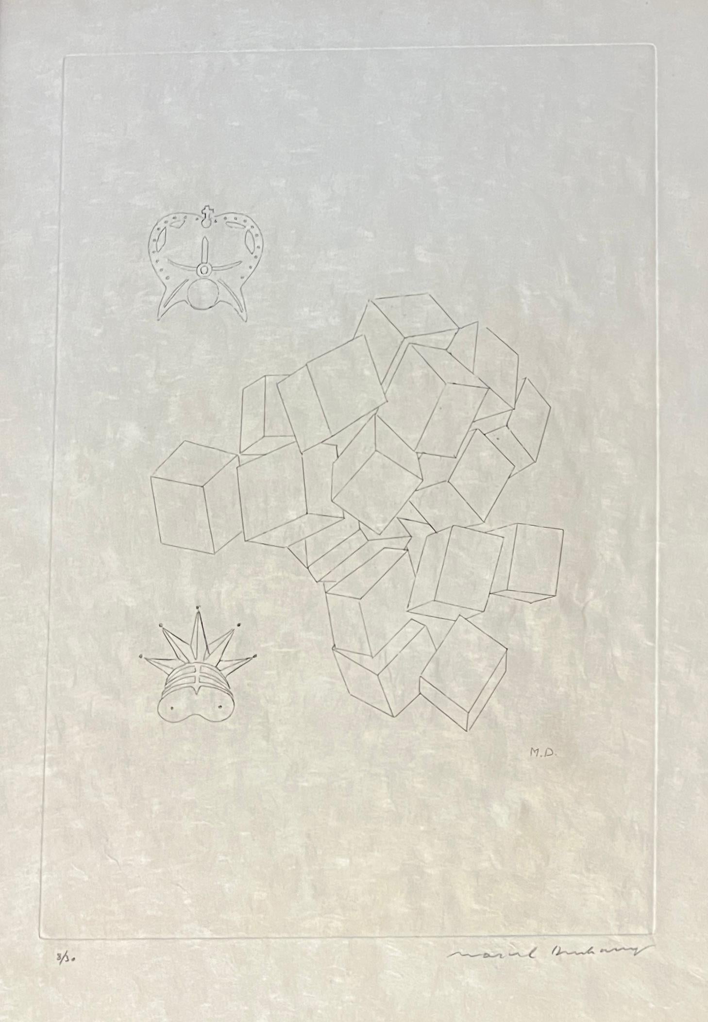 Marcel Duchamp (1887-1968) – König und Königin – Radierung auf Japanpapier – 1968