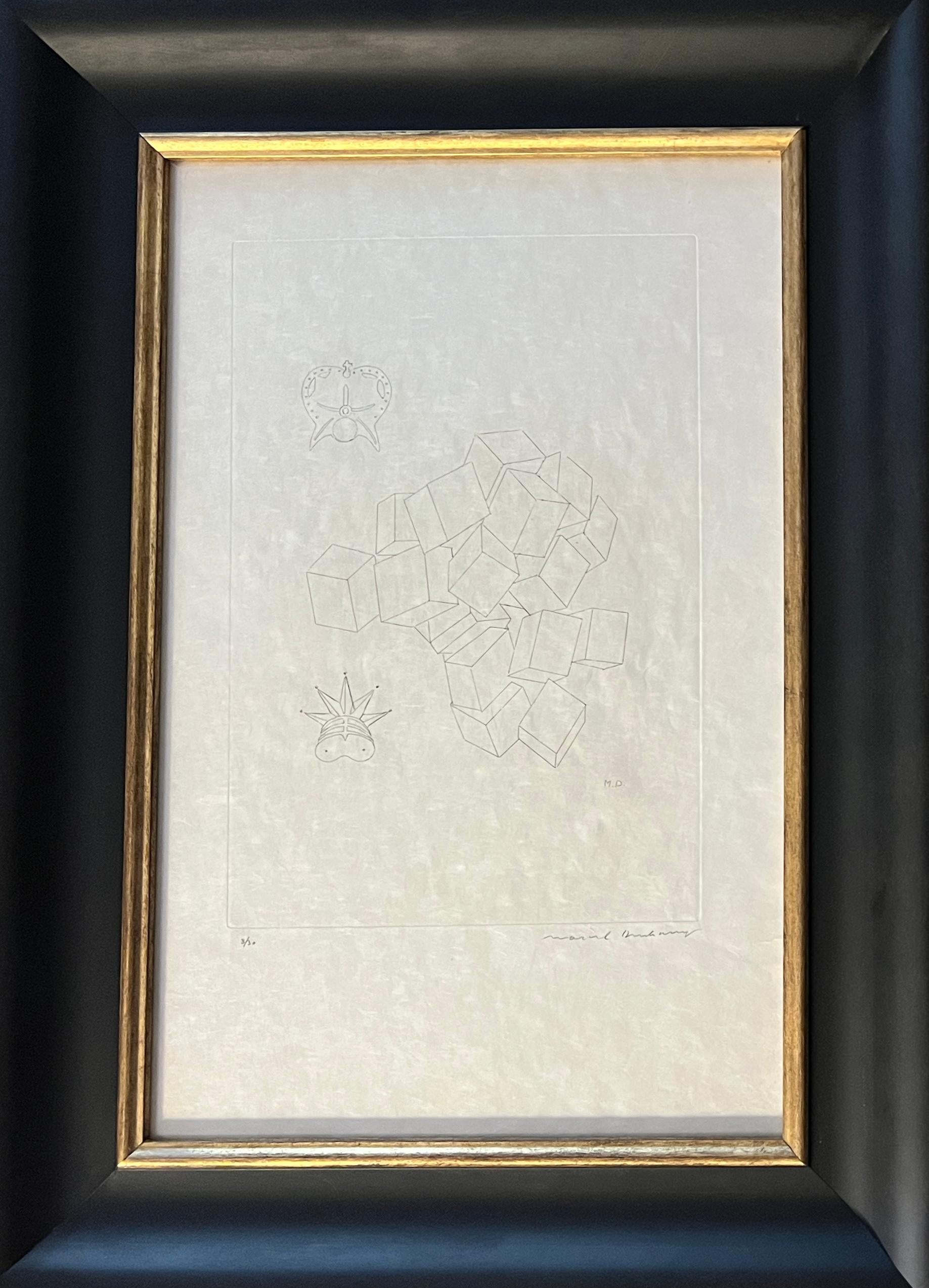 Marcel Duchamp (1887-1968) – König und Königin – Radierung auf Japanpapier – 1968 im Angebot 1
