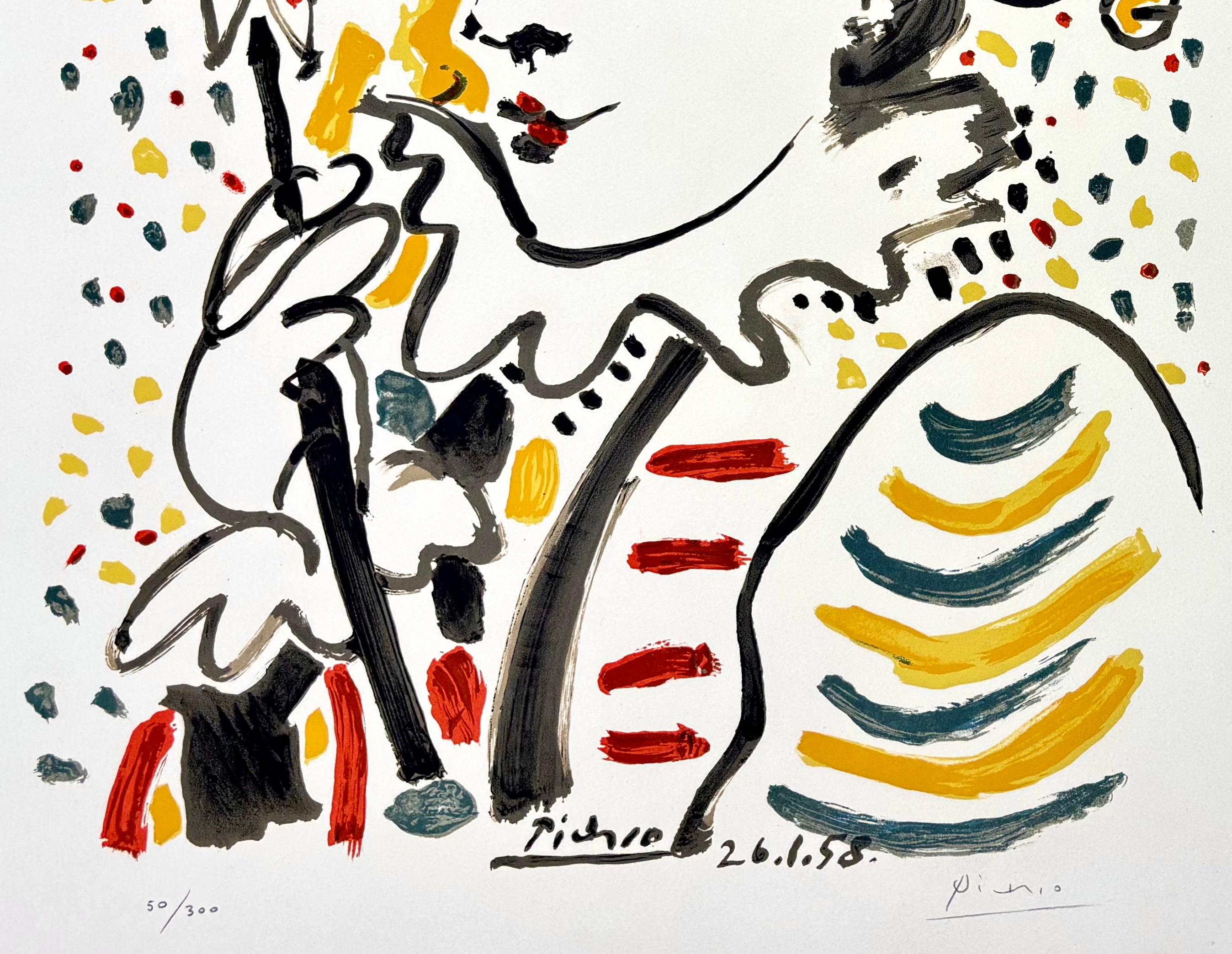 Pablo Picasso (1881-1973) -  La Folie - Litografía en color sobre papel Arches - 1958 4