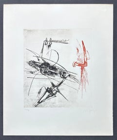 Wifredo Lam (1902 - 1982) - Tête de cheval - Gravure à l'aquatinte en couleurs - 1975
