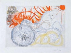 Salvador Dalí (1904-1989) - Elijah - Hand colored drypoint etching - 1975