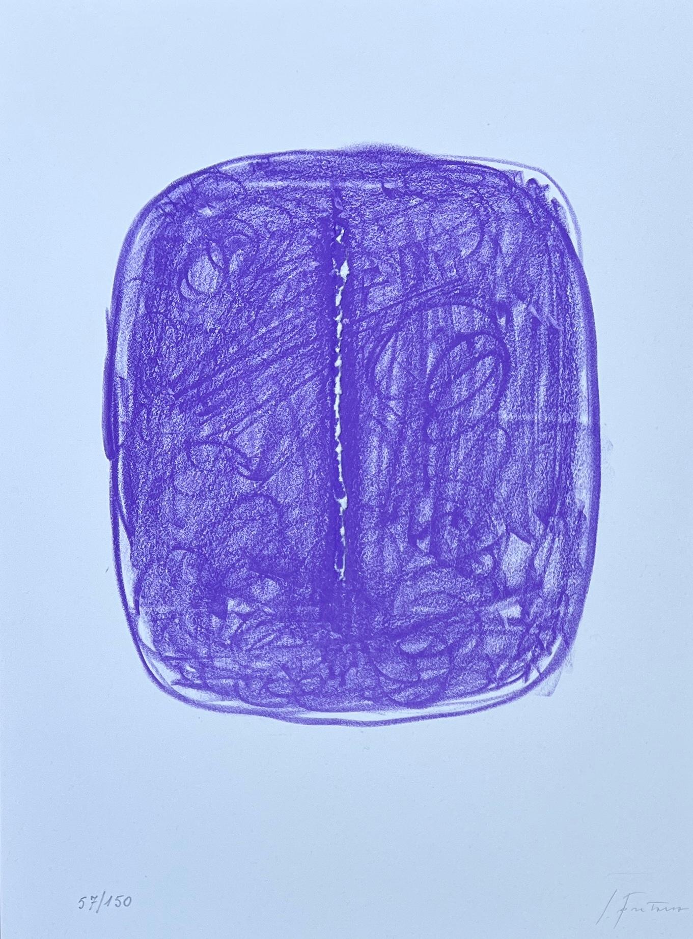 Lucio Fontana (1899-1968) - Concetto Spaziale - Lithograph with hand-cut - 1967 For Sale 1