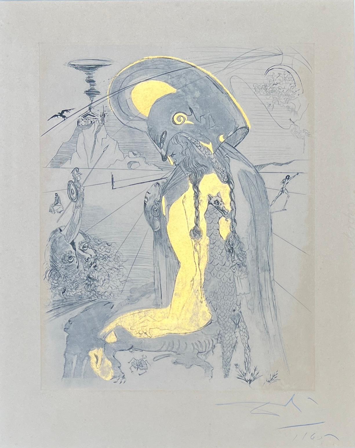 Salvador Dalì (1904-1989) -Ateneo-heliograbado y aguafuerte punta seca- 1965 - Art Abstracto de Salvador Dalí