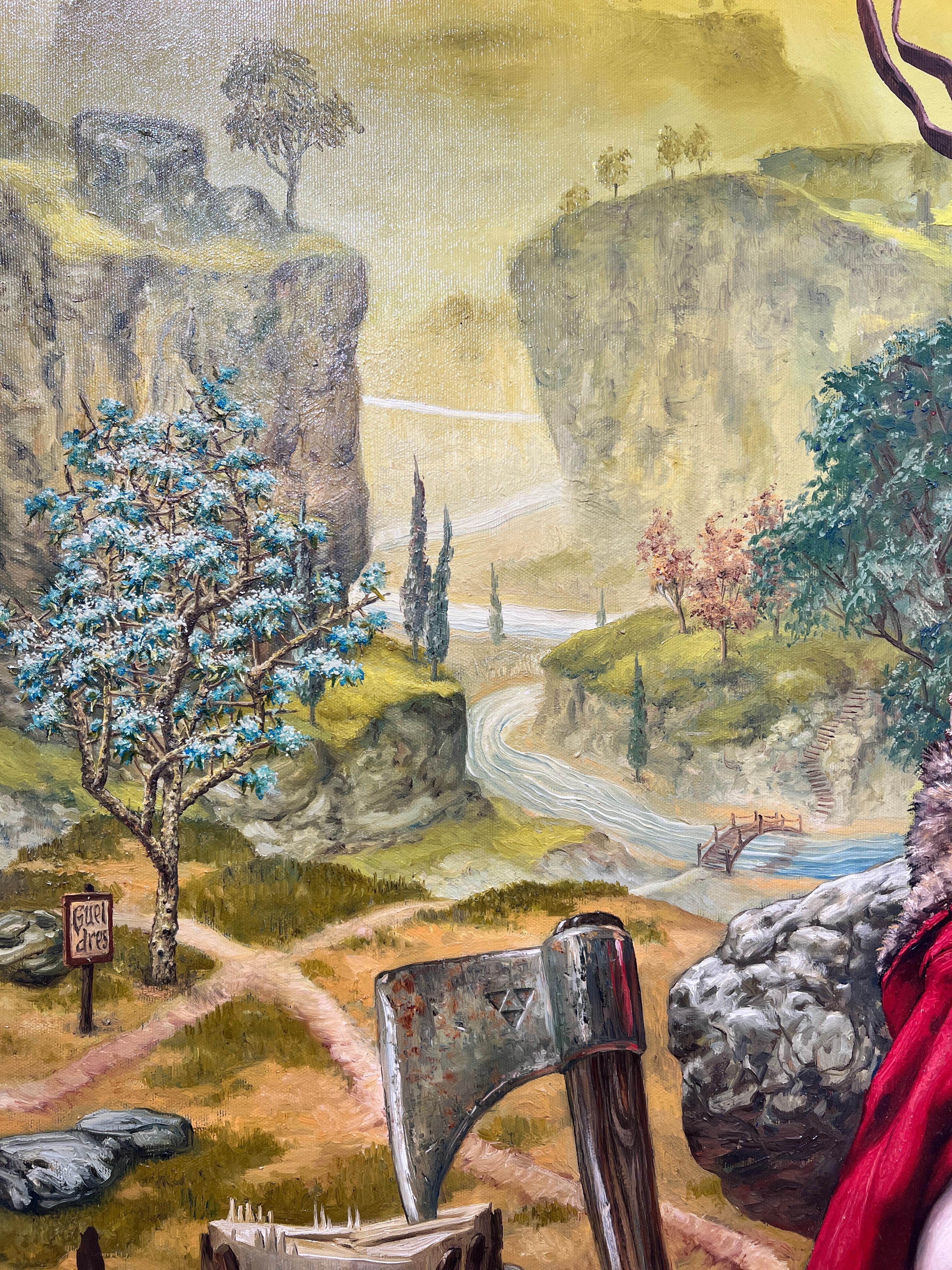 “Homme sans bras”.

Oil on canvas, 2017.  
Unique work, in which the artist adopts a figurative language characterised by strong realism and references to the Renaissance.

Signed by the artist on the left (in the axe). 
Note: The work does not bear