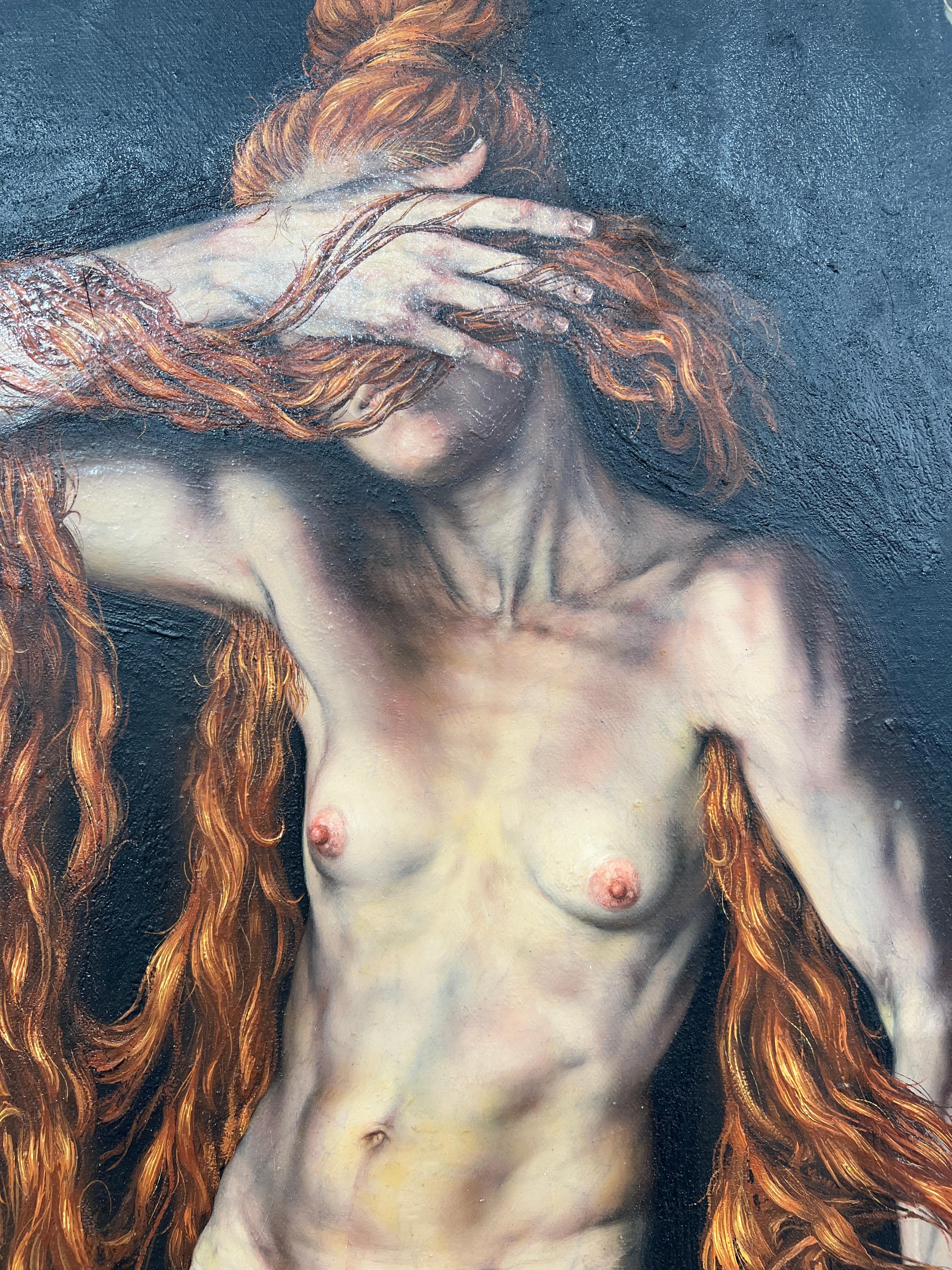 Gabriel Grün (1978) - Huile sur toile - 2012 - Noir Figurative Art par Gabriel Grun Yantorno 