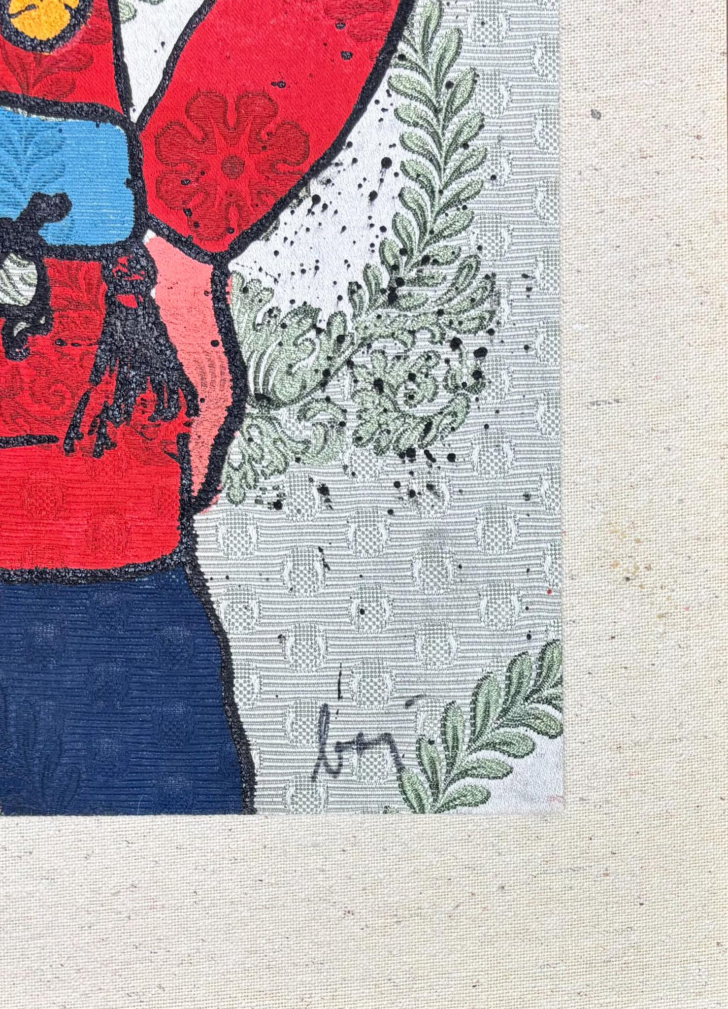Enrico Baj (1924–2003) - Décoré - Colour etching and collage on brocade - 1972 im Angebot 5