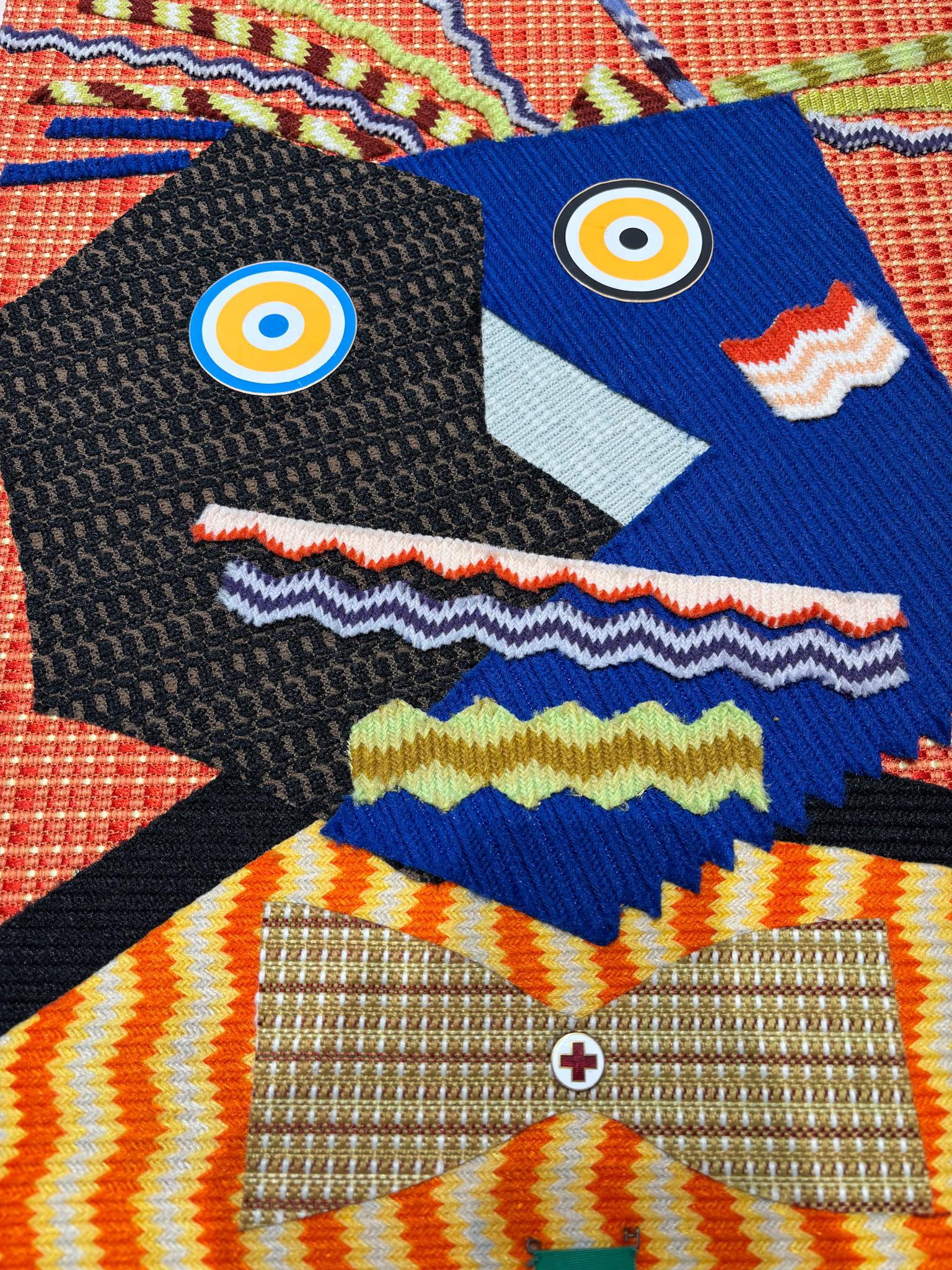 Enrico Baj (1924-2003) - MISTER DUPONT DE NEMOURS - Fabrice e collage su tavola in vendita 4