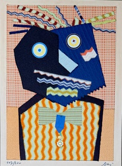 Enrico Baj (1924 - 2003) - Fabrics and collage on board - 1969