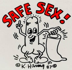 Keith Haring (1958–1990) - Safe Sex! - Condom holder with clip - 1987