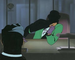 Batman TAS Original Production Cel On Original Background: Riddler and Mockridge