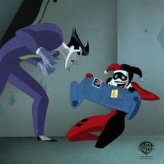Vintage TNBA Original Production Cel With Matching Drawing: Joker, Harley Quinn
