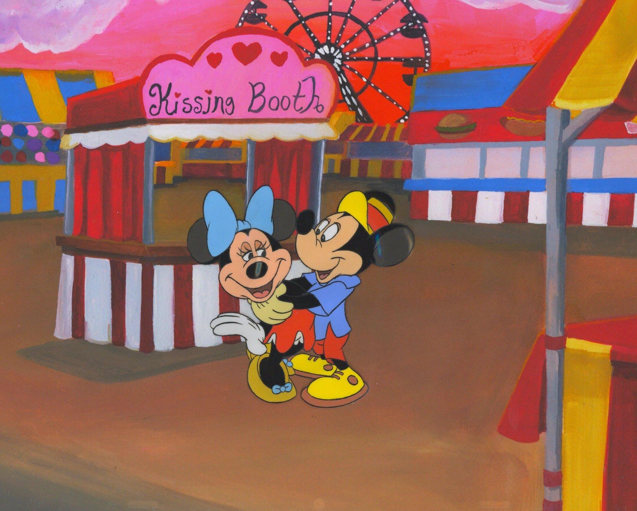 Wonderful World of Color Original Production Cel: Mickey and Minnie Mouse - Art by Walt Disney Studio Artists