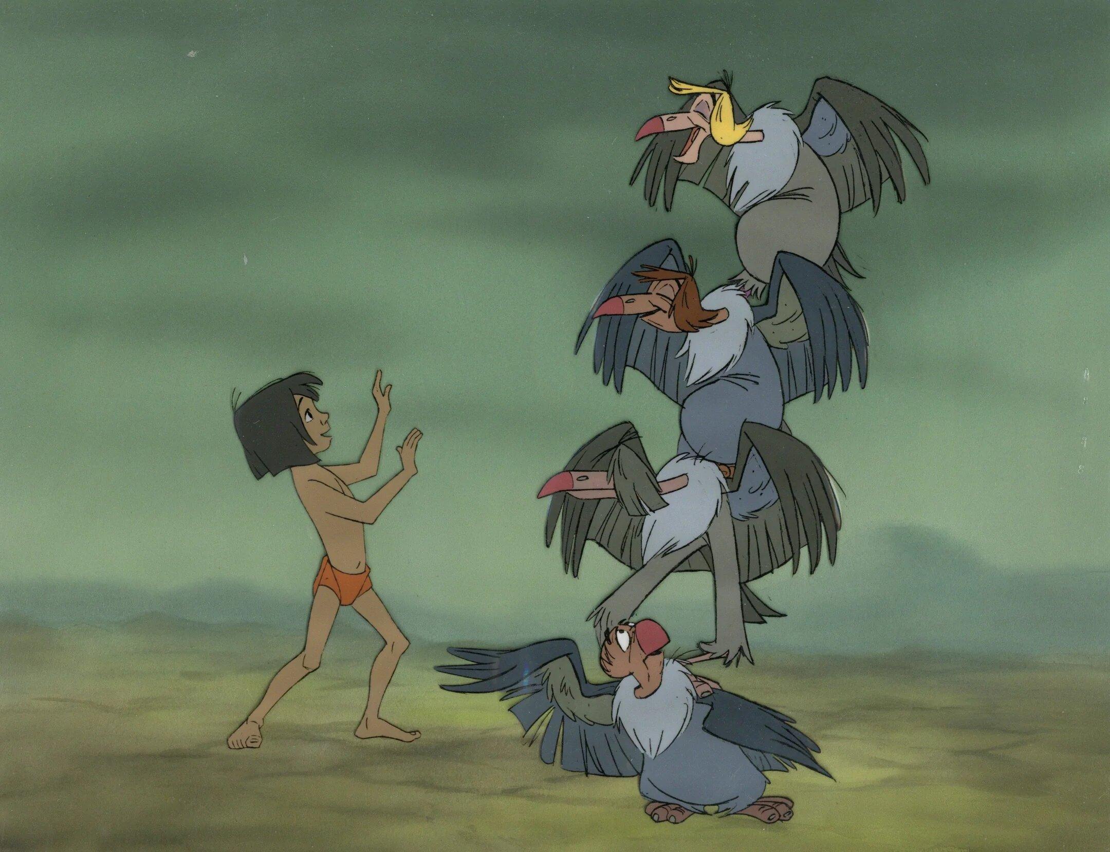 The Jungle Book Production Cel - Production originale sur fond d'origine - Art de Walt Disney Studio Artists