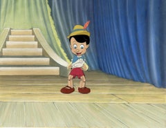 Crémaillère de production originale de Pinocchio sur le fond de la production : Pinocchio