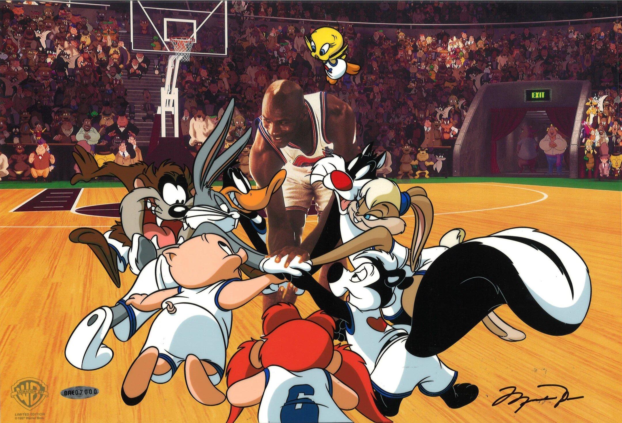 Space Jam: Tune Squad Signed By Michael Jordan - Art by Looney Tunes Studio Artists