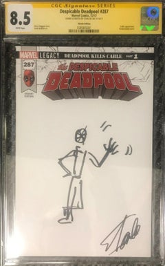 Despicable Deadpool #287 Marvel Comics Cgc Gradé : Signé / croquis par Stan Lee