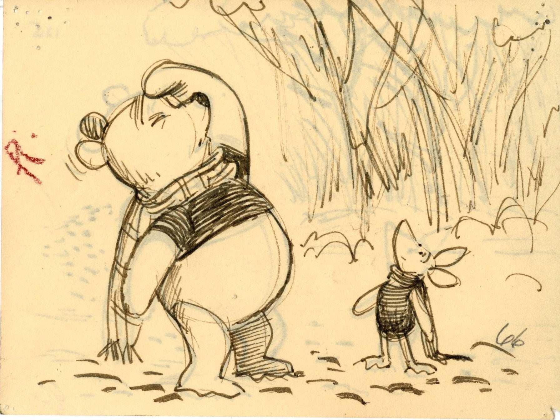 Winnie the Pooh and Tigger Too, Original Storyboard: Pooh and Piglet - Art by Walt Disney Studio Artists