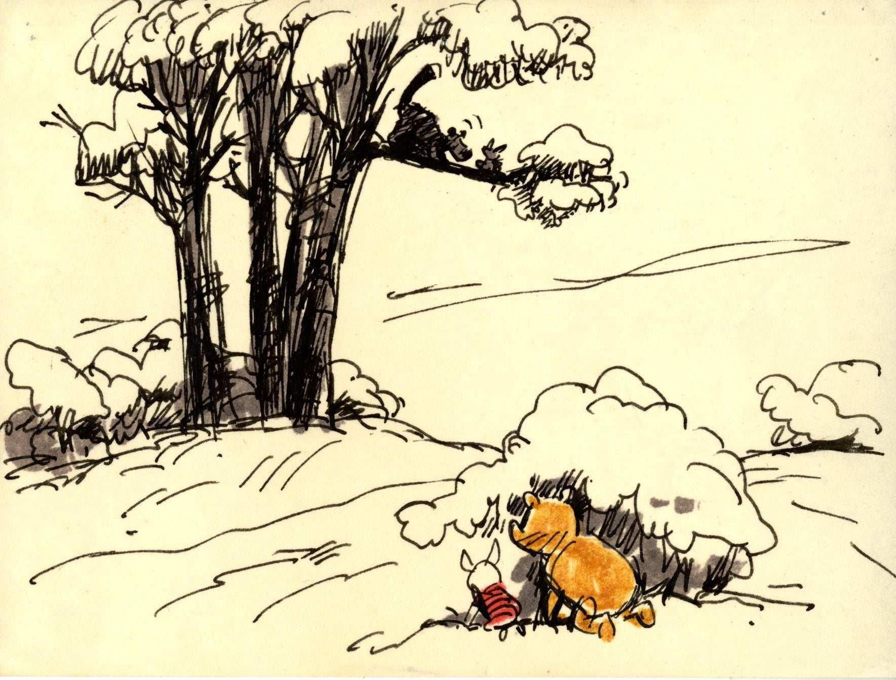 Winnie the Pooh and Tigger Too, Original Storyboard: Pooh and Piglet - Art by Walt Disney Studio Artists