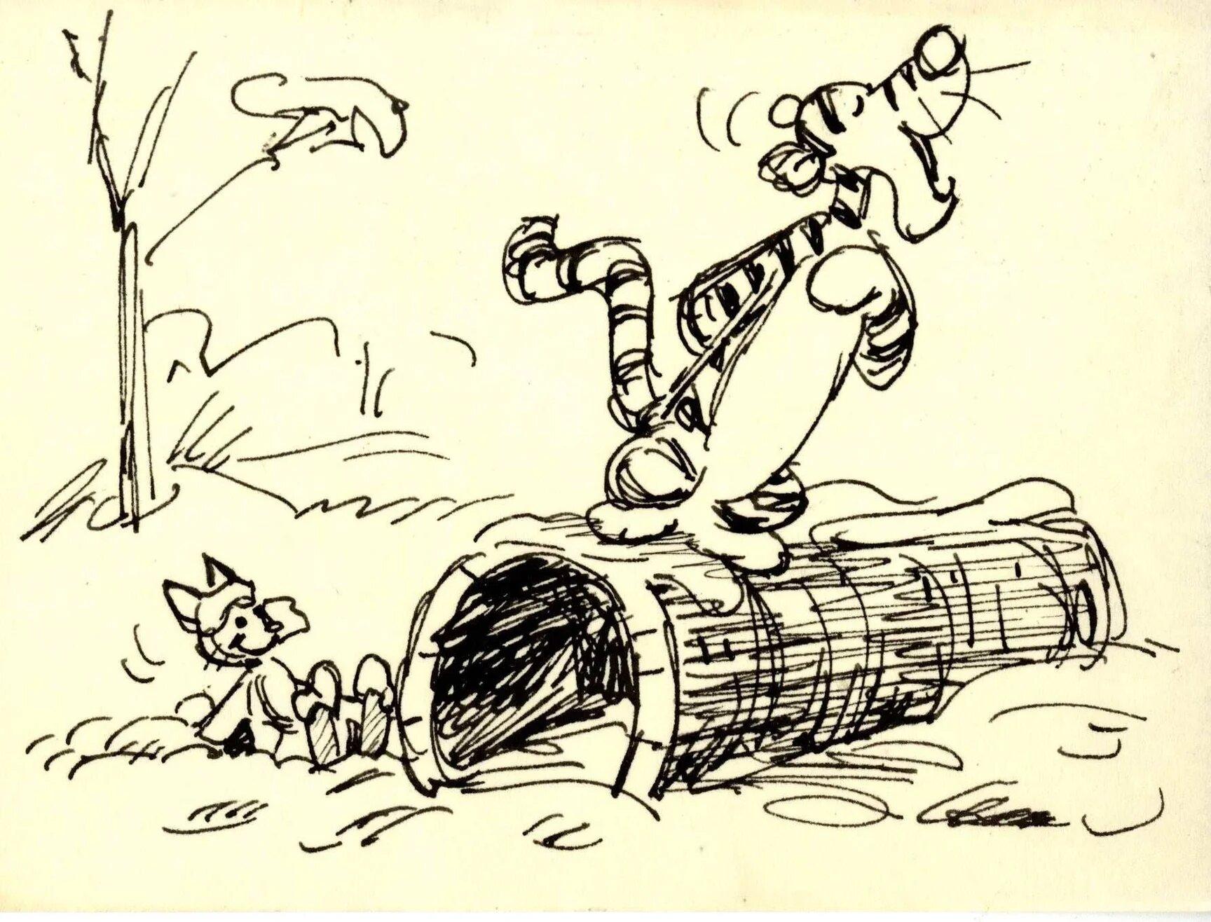 Winnie le Pooh et Tigger Too, planche d'histoire originale : Tigger and Roo - Art de Walt Disney Studio Artists